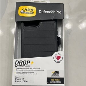 OtterBox Defender Pro Series Black Case for iPhone 12 and iPhone 12 Pro